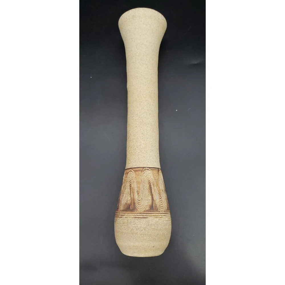 Tall Sandstone stoneware Bud Vase Coalville Utah Pottery 10-3/4